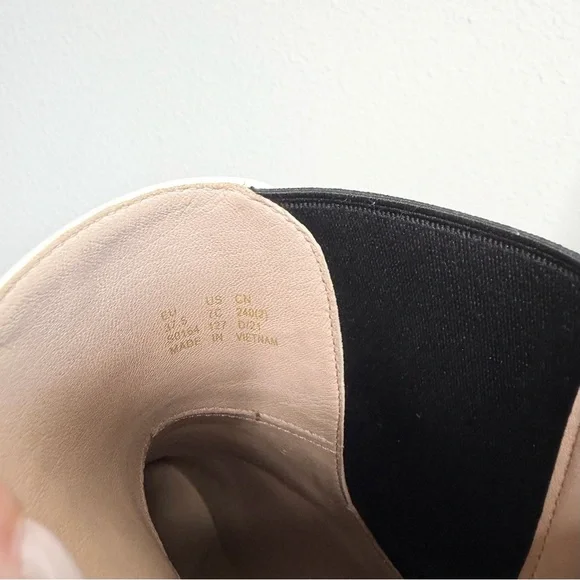 Stuart Weitzman Norah Chelsea Chunky Platform Boots in White Leather Size 37.5 - Picture 10 of 11